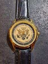 Relógio masculino Donald Trump Make America Great Again pulseira de couro sintético tom dourado!, usado comprar usado  Enviando para Brazil