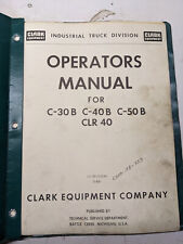 Clark operators manual for sale  USA
