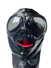 Máscara de látex borracha com vidro para os olhos 15cm de comprimento tubo nariz dentes vermelhos zíper traseiro 0,4mm comprar usado  Enviando para Brazil