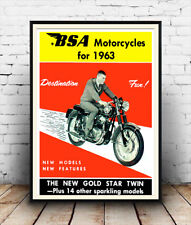 Bsa motorcycles poster for sale  WALTHAM CROSS