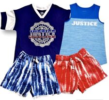 Used, JUSTICE Girls XSmall 5/6 Outfit Set Sequin Jersey Tshirt, Tank Top + 2 Shorts XS for sale  Shipping to South Africa