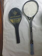 Vintage 80's Dunlop Squash Racquet Black Max II 2 w/ Vibratech™ Case Cover for sale  Shipping to South Africa