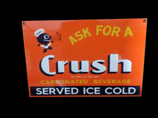 PORCELAIN ORANGE CRUSH ENAMEL SIGN 42 INCHES DIE CUT for sale  Shipping to South Africa
