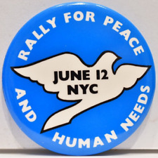 1982 Manifestación por la Paz Necesidades Humanas Desarme Marcha Nuclear Protesta Anti-Guerra Pin segunda mano  Embacar hacia Argentina