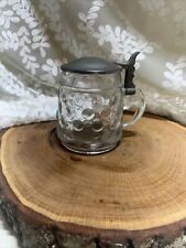 German Beer Stein Glass/Zinn 0.5 L, used for sale  Shipping to South Africa
