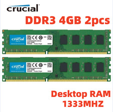CRUCIAL DDR3 1333 MHz 8 GB 2 x 4 GB PC3-10600 240 pines memoria DIMM RAM 8G 4G segunda mano  Embacar hacia Mexico