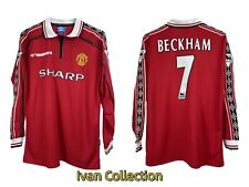 Camiseta David Beckham #7 Manchester United Home 98/99 retrô manga longa comprar usado  Enviando para Brazil