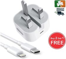 iPhone USB C Fast Charger, 20W Type C Power Block Wall Charger Plug with Cable for sale  Ireland