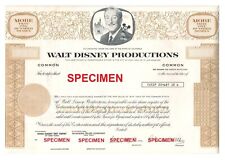 🔴 WALT DISNEY PRODUCTIONS Stock Certificate Specimen Novelty - Personalized 🔴 for sale  Los Angeles