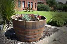 HOGSHEAD very LARGE Half Whiskey Barrel Oak Planter Wooden Flower Garden Pot Tub, used for sale  Shipping to South Africa