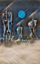 Painting of a Dark Blue Fantasy Landscape in medium size by artist Jason Girard  for sale  Shipping to Canada