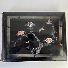 Antique Vintage JAPANESE LACQUER SHIBAYAMA Photo Postcard Album Painted Pages AF for sale  Shipping to South Africa