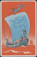 Playing Cards Single Card Old Vintage * VIKING Warrior LONG BOAT WAR FLEET Sea B for sale  Shipping to South Africa