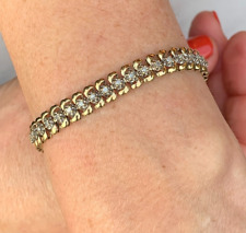 9ct gold 1ct diamond bracelet, vintage 9k 375 heavy 10.9 grams, used for sale  Shipping to South Africa