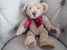 Used, 13 inch  PAST TIMES RUSS  JOINTED TEDDY BEAR WEARING BURGUNDY BOW for sale  Shipping to South Africa