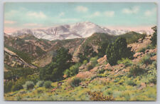 Postal Pikes Peak ALT 14.109 Colorado, EE. UU. lino sin publicar de colección (218), usado segunda mano  Embacar hacia Argentina