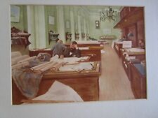 Used, hand painted J. Andre Castaigne print of Army Navy 1893 Dressing Room by G B US for sale  Shipping to South Africa