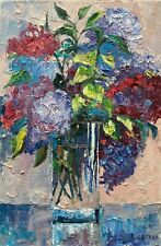original oil painting bouquet lilac flowers art for sale  Shipping to Canada