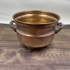 Vintage Brass Footed Planter Pot Handles Three Feet Hollywood Regency 4” Wide for sale  Shipping to South Africa