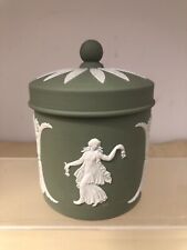 Wedgwood Jasperware  White On Green Tobacco Pot Dancing Hours Pattern, used for sale  Shipping to South Africa