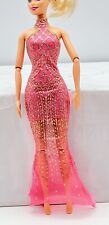 Mattel Barbie Mermaid Style Pink Gold Glitter Gown  for sale  Shipping to South Africa