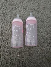 Used, Nuk 10 Oz. Baby Bottles Lot Of 2 With Nuk Nipples, Pink "Baby Rose" for sale  Shipping to South Africa