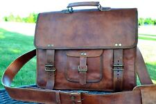 New Buffalo Leather Briefcase Laptop Messenger Bag Shoulder Genuine Handbag  for sale  Shipping to South Africa