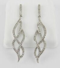 2.20 Ct  Moissanite Chandelier Dangle Wedding Earrings 14k White Gold Finish for sale  Shipping to South Africa