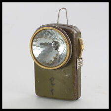 ✅✅✅✅ vintage stara rzadka zielona metalowa szklana kieszeń ręczna latarka akumulatorowa lampa, używany na sprzedaż  PL