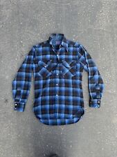 Camisa de franela de lana Pendleton vintage para hombre talla S azul a cuadros segunda mano  Embacar hacia Argentina