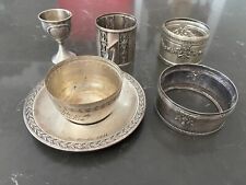 Lote 6 Tazas de Cubiertos Antiguos con Platillo Soporte para Huevos ALPACA PLATA Francia Antes de 1911 segunda mano  Embacar hacia Argentina