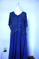 Jkara Women's Blue Sequin/Beaded Floor Length Dress Gown Size 12/Formal Event for sale  Shipping to South Africa