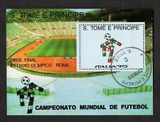 Santo Tomás y Príncipe, hoja de recuerdo del torneo de fútbol de la Copa Mundial de la FIFA 1990. segunda mano  Embacar hacia Mexico