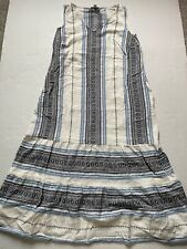 Vestido J Jill Feminino MP Creme Azul Marinho Listrado Bordado Malha Maxi Gota Cintura comprar usado  Enviando para Brazil