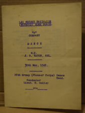 WW2 Home Guard menu 61st Surrey (Norwood) A Company Dance 30/5/1941 bar menu usato  Spedire a Italy