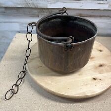 Vintage Hammered Copper Hanging Cauldron Planter Pot 8 1/4x6" for sale  Shipping to South Africa