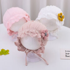 Boné de algodão macio bebê recém-nascido bebê meninas princesa renda babado chapéu flor 0-1 comprar usado  Enviando para Brazil