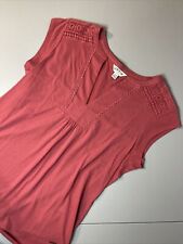 orvis womens small cap sleeve V-neck peasant blouse shirt pink crochet, usado segunda mano  Embacar hacia Argentina
