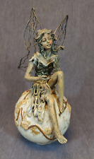 Pottery & Resin Fairy sitting on Orb for sale  Shipping to South Africa