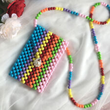 Bolsa de telefone feita à mão arco-íris acrílico frisado bolsa tiracolo presente festa menina comprar usado  Enviando para Brazil
