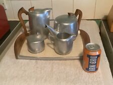 PIQUOT WARE 5 PIECE TEA SET WITH TRAY USED CONDITION NEEDS A CLEAN for sale  Shipping to South Africa