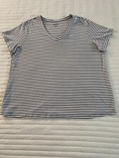 Used, Eddie Bauer Womens Casual T-Shirt, Sz XXXL, Blue & White Stripes, Short Sleeves, for sale  Shipping to South Africa