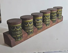 Vintage Hornsea Heirloom Wooden Spice Rack With Six Spice Jars for sale  Shipping to South Africa