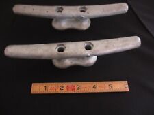 Lot of 2 Vintage Galvanized Steel Dock 8" Cleats Mooring Boat Tie Down Pair for sale  Shipping to South Africa