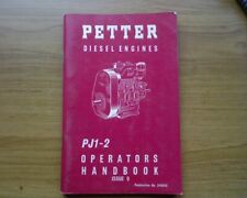 PETTER PJ1 PJ2 Motor Diesel Estacionário LIVRO DO PROPRIETÁRIO Oficina Manual de Peça de Serviço comprar usado  Enviando para Brazil