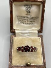 9ct/375 Yellow Gold Gypsy Style Garnet Ring Size M for sale  Shipping to South Africa