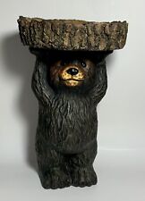 Estatuilla rústica escultura de oso negro con tazón de 11 1/2"" de alto segunda mano  Embacar hacia Argentina