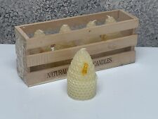 (4) Velas de cera de abejas naturales en caja de madera con abeja 3" NUEVAS, usado segunda mano  Embacar hacia Argentina