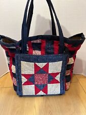 Bolsa tote acolchoada feita à mão patchwork com bolsa destacável grande/média, usado comprar usado  Enviando para Brazil