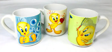 Usado, 3 canecas de café Tweety Bird Looney Tunes bolhas corações borboletas Xpres Warner comprar usado  Enviando para Brazil